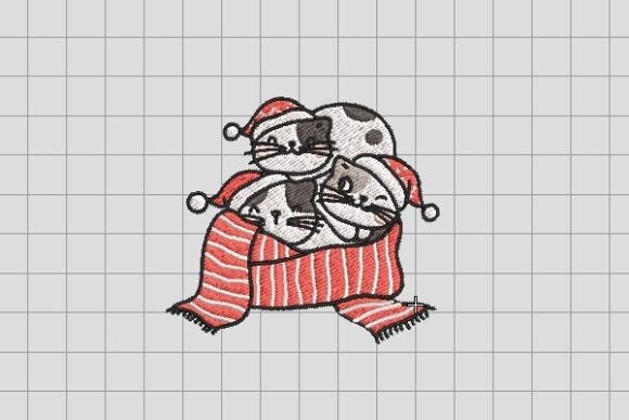 Christmas Cat with Scarf