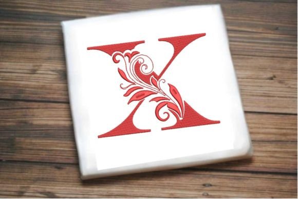 Elegant Floral Alphabet Letter X