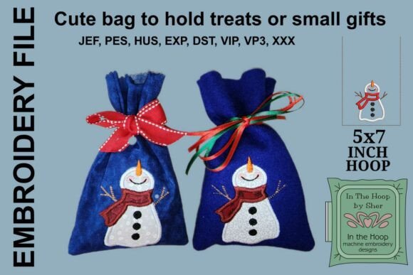 Happy Snowman Applique Treat Bag