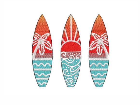 Surfboard Embroidery Design
